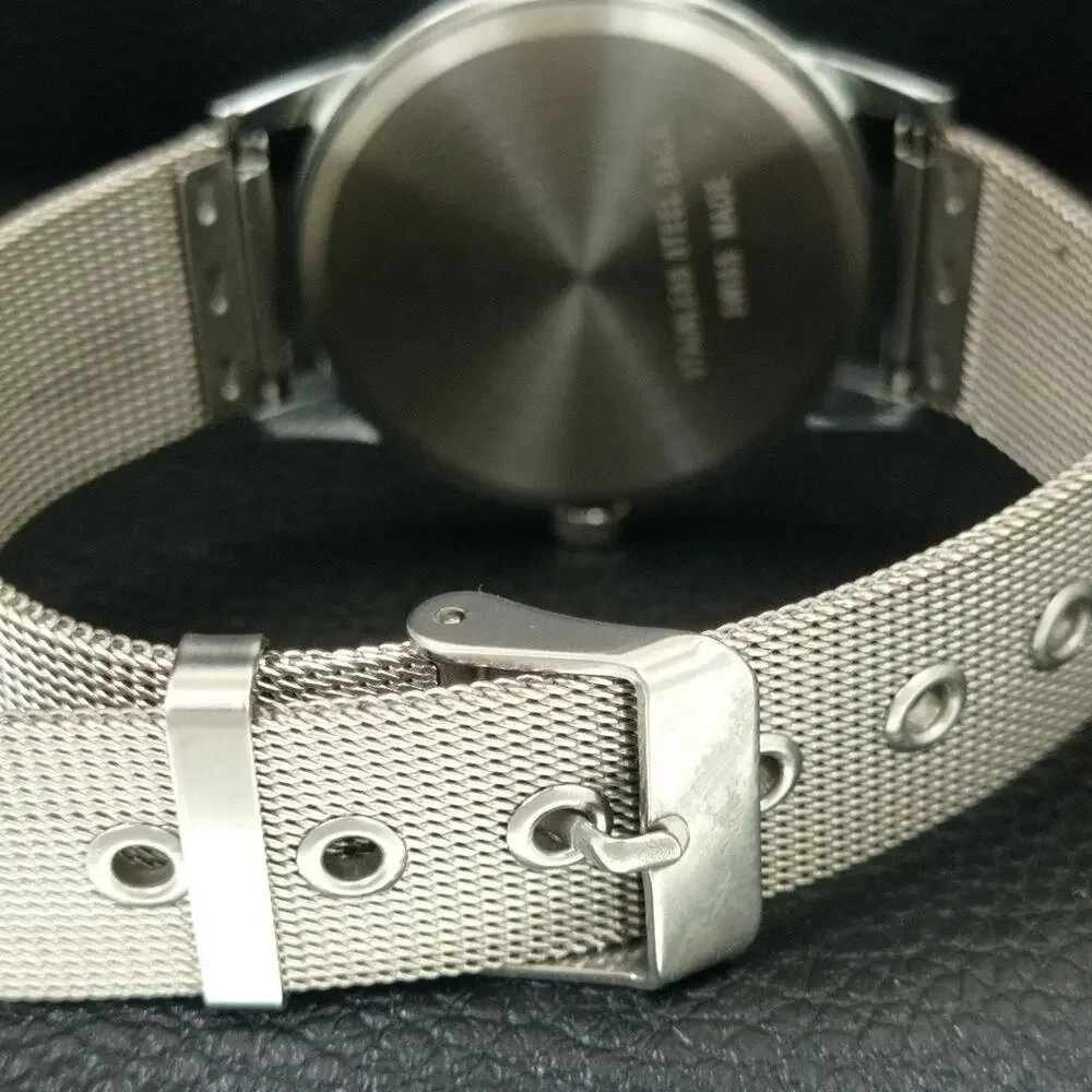 Vintage 1988 Montine Of Switzerland Manual Mens Silver Watch W/Mesh Strap